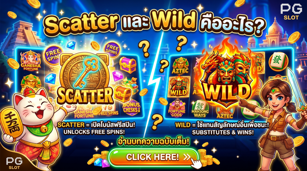 Scatter และ Wild คืออะไร? เจาะลึกคำศัพท์พื้นฐานก่อนเริ่ม เล่นสล็อต 65 Scatter และ Wild คืออะไร