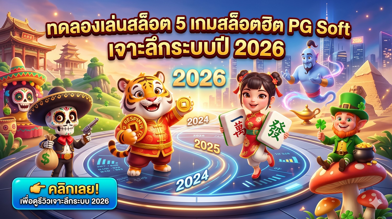 ทดลองเล่นสล็อต 5 เกมสล็อตฮิต PG Soft เจาะลึกระบบปี 2026 2 ทดลองเล่นสล็อต 5 เกมสล็อตฮิต PG Soft เจาะลึกระบบปี 2026